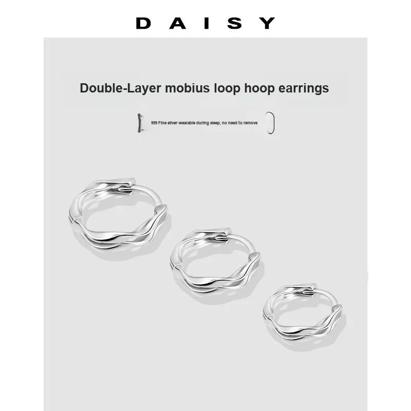 Daisy Dream 999 Fine Silver Earrings Unisex-3