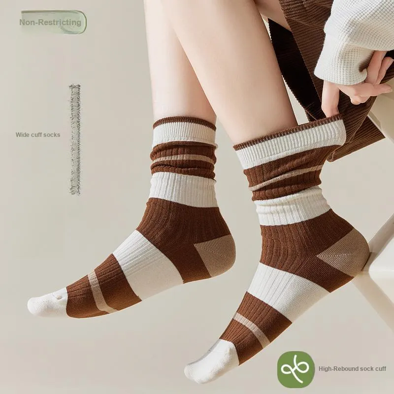 MIIOW Mid-Calf Socks Women's 5 Pack Mixed Color-3