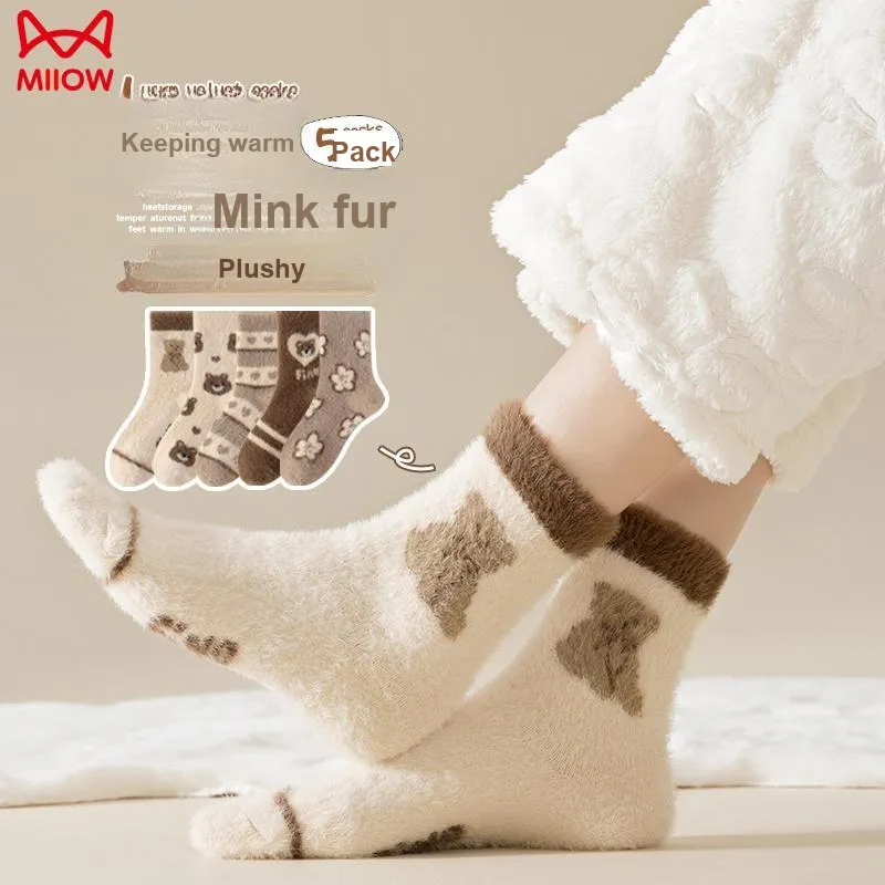 MIIOW Mid Calf Socks Women's Combo Set-3