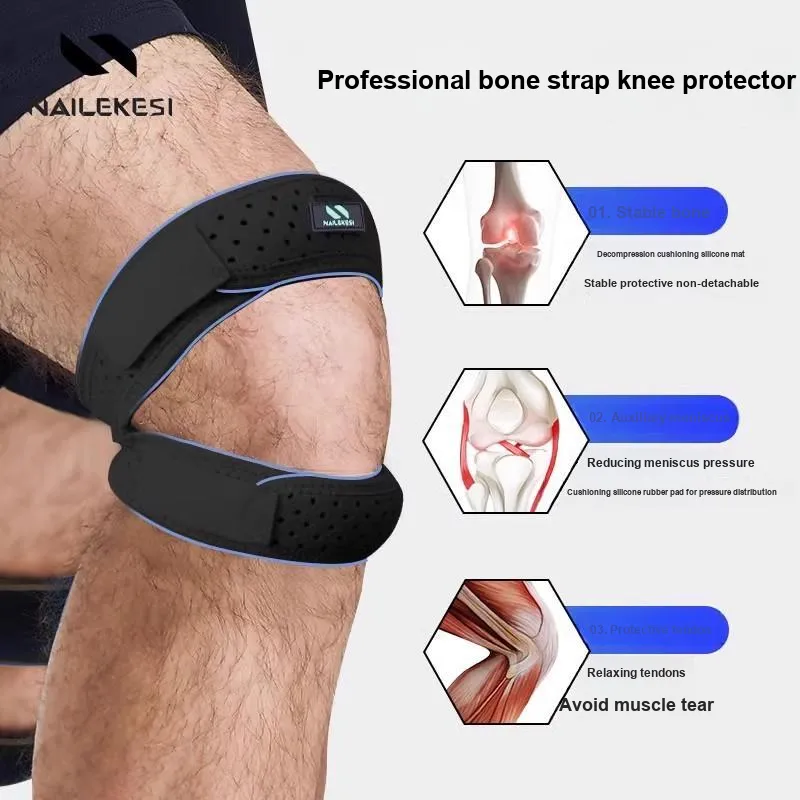 NAILEKESI Exercise And Fitness Double Loop Patella Bands 1 Pair Unisex Professional Protective-14