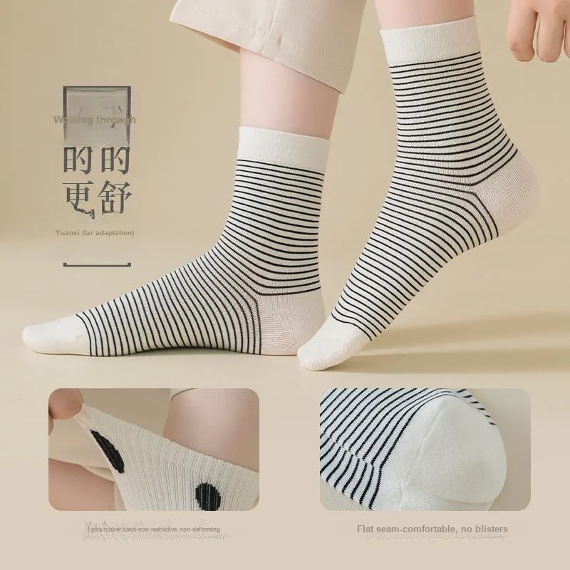 Lan Miao Mid Calf Socks Women's 7 Pack-10