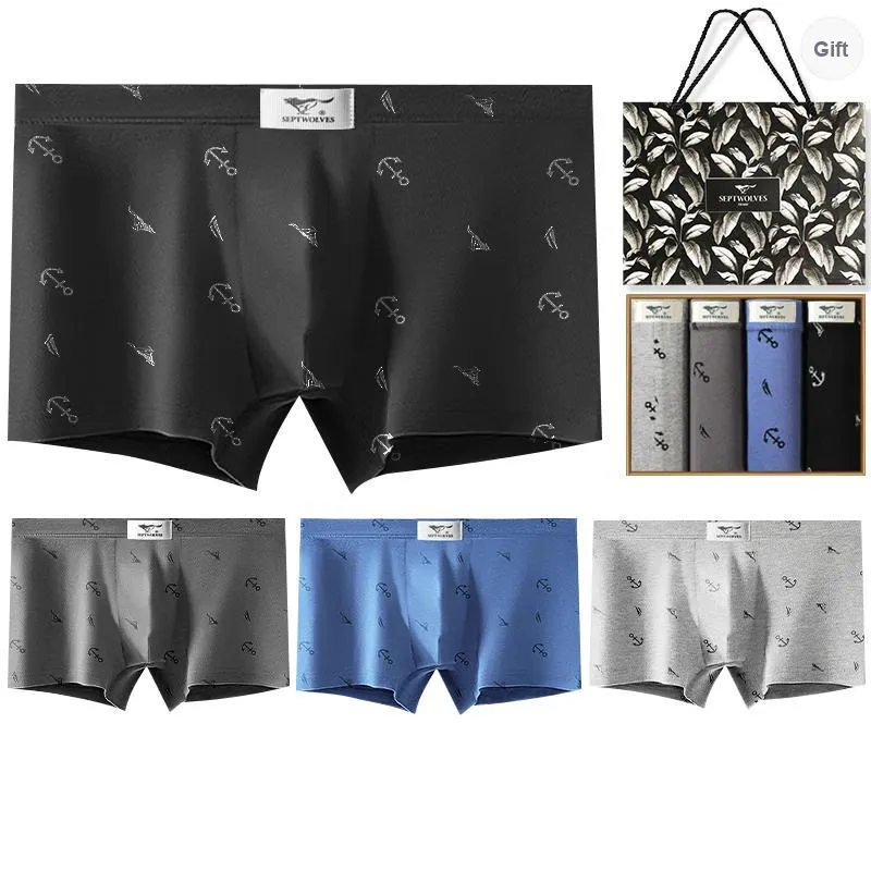 SEPTWOLVES Underpants Men's 4 Piece Gift Box Set+Shopping Bag-20
