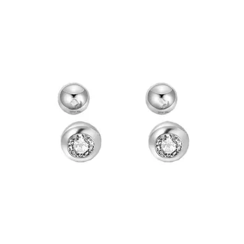 KiNGZiT 999 Fine Silver Stud Earrings Women's