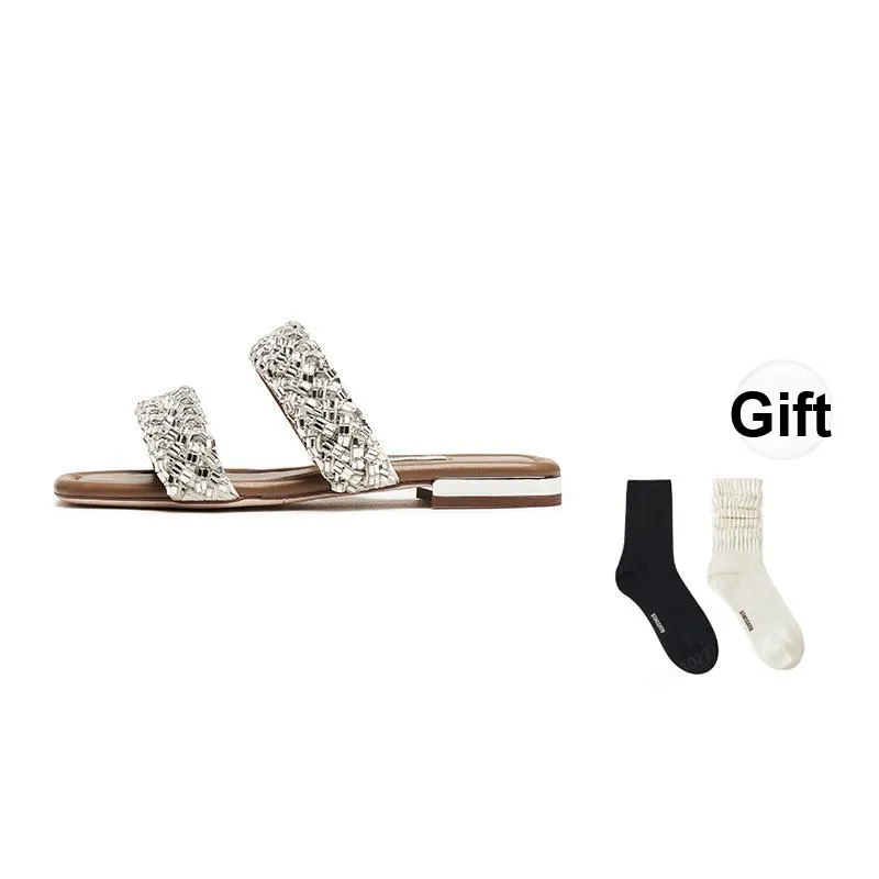 Staccato Rubber Sole Quick Dry Slide Slippers Women's Starry Silver-5