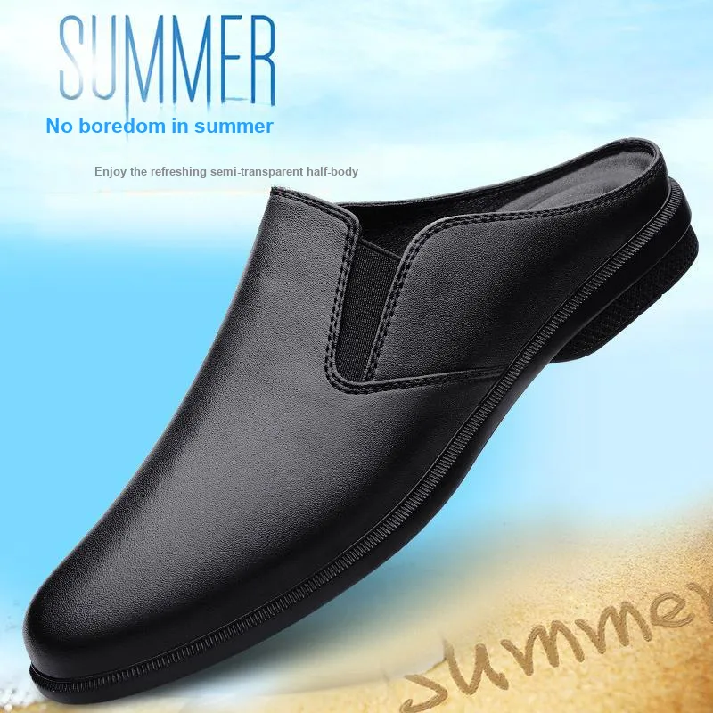 Bull Thunder Rubber Sole Slip Resistant Closed Toe Slippers Men's Black-1