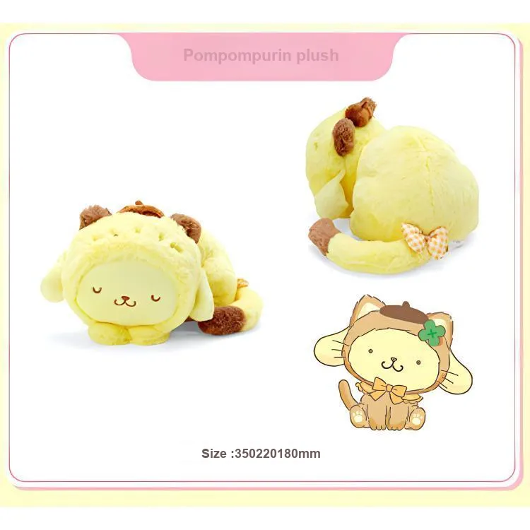 Sanrio Meow Healing Collection Pompompurin Dolls Plush Doll 18cm High-3