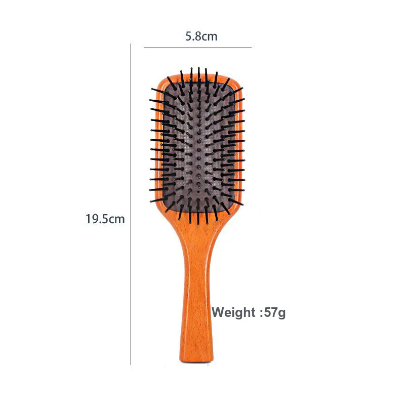SHITIAN Large Head Therapy Comb/Trumpets Air Cushion Comb Natural Golden Sandalwood Massage Comb Head Meridian Massage-5