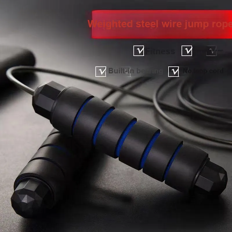ELFBEAUTY Jump Ropes Black Wire Rope Aerobic Fat Reduction Unisex-2
