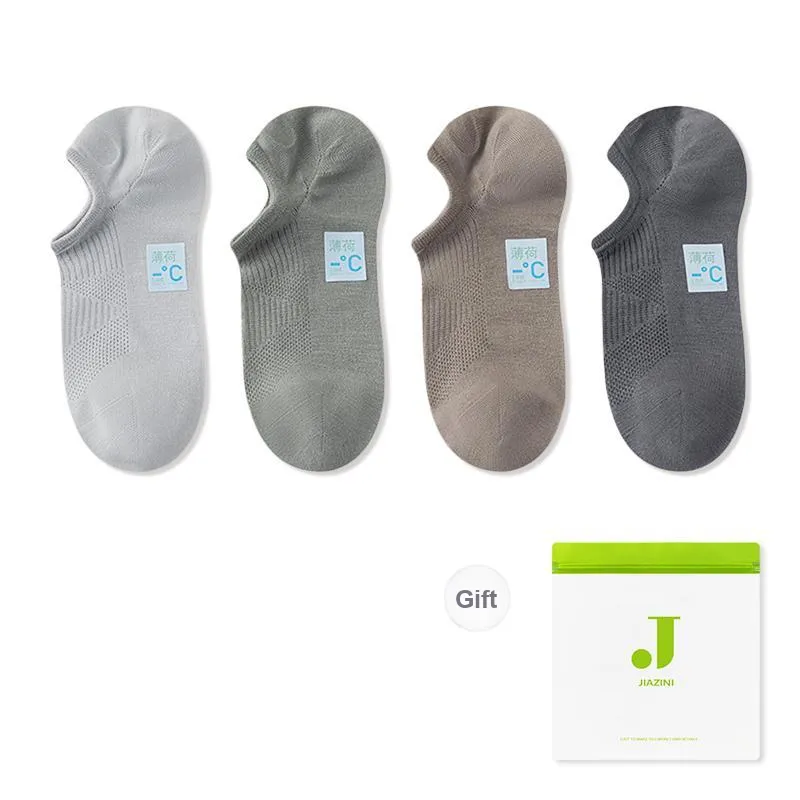 JIAZINI No Show Socks Men's 4 Pack-28