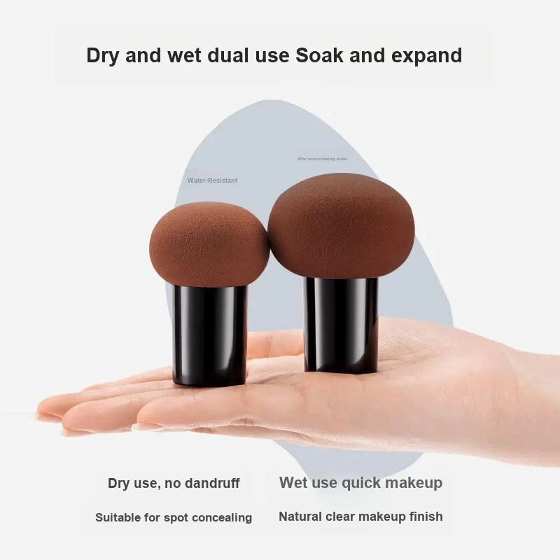 JIAOXUEFEI Professional Multicolor Mushroom Head Powder Puff 3 Pcs-Easy Application No Waste-2