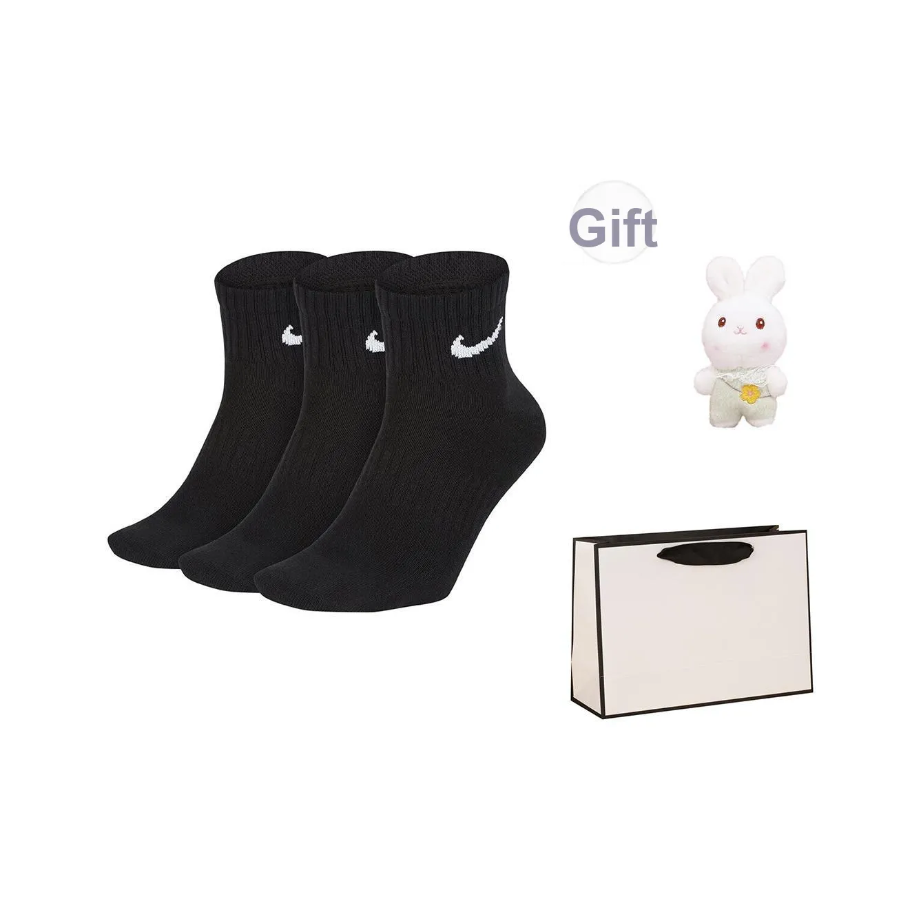 Низкие носки Nike унисекс 3 пары 6 упаковок черные