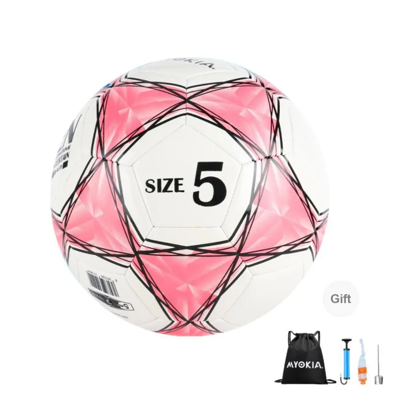 MYOKIA Size 5 Soccer Hand Stitched Soccer Ball Unisex-7
