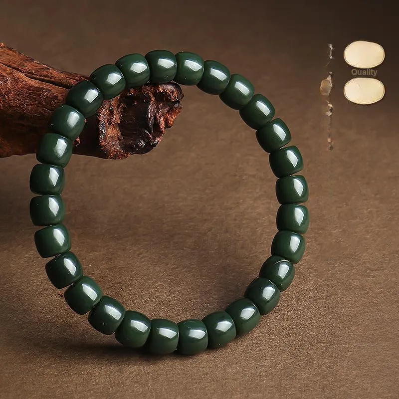 YINXIANGMOU Hetian Jade Bracelets Green Jade Unisex-5