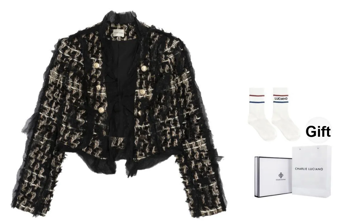 Charlie Luciano Coat Women's Black Gold