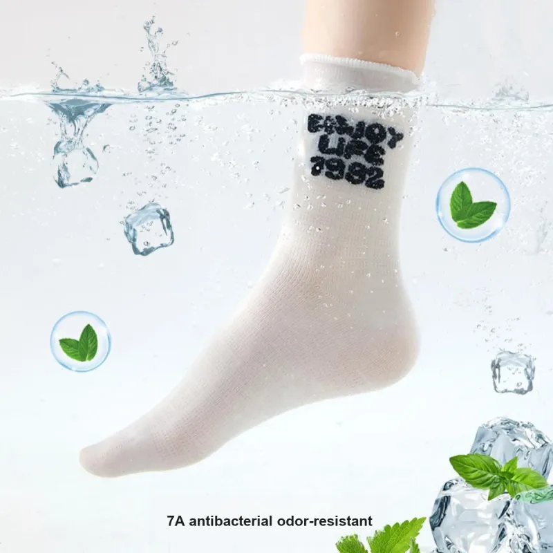 JIAZINI Mid Calf Socks Women's 4 Pack-17
