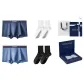 Underpants 2 Pack Sky Blue+Royal Blue, Socks 2 Pack, Black+White