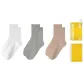 [3 Pack]White+Light Gray+Apricot