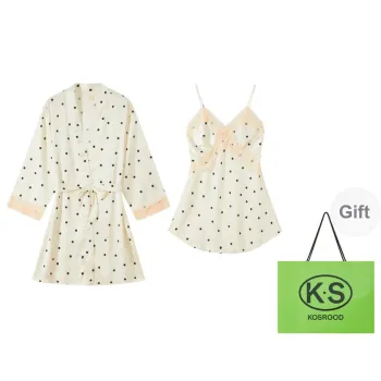 Kosrood Pajama Set Women's Shopping Bag Apricot
