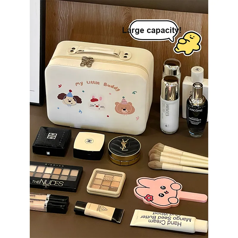 Gentle Welcome Puppy Portable Large Capacity Portable With Mirror Storage Boxes-7