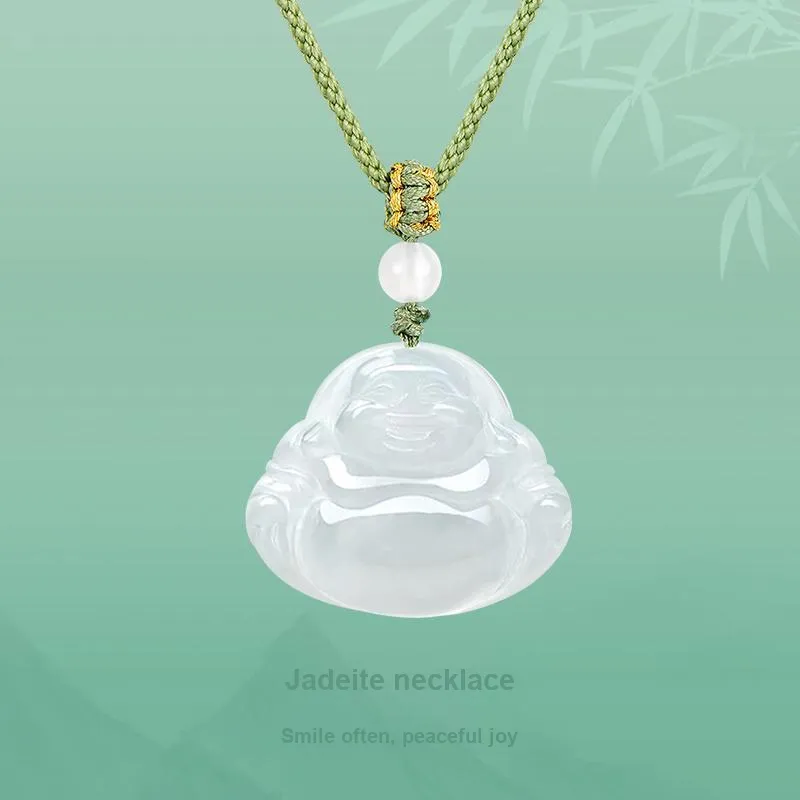 JINLIUFUJIXIANG Ice Glutinous Jadeite Necklaces Unisex-8