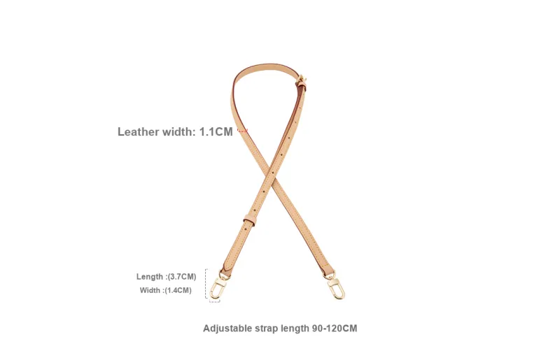 Ingenuity Handmade Cow Leather Vegetable Tanned Leather Bag Straps Women's Beige-1