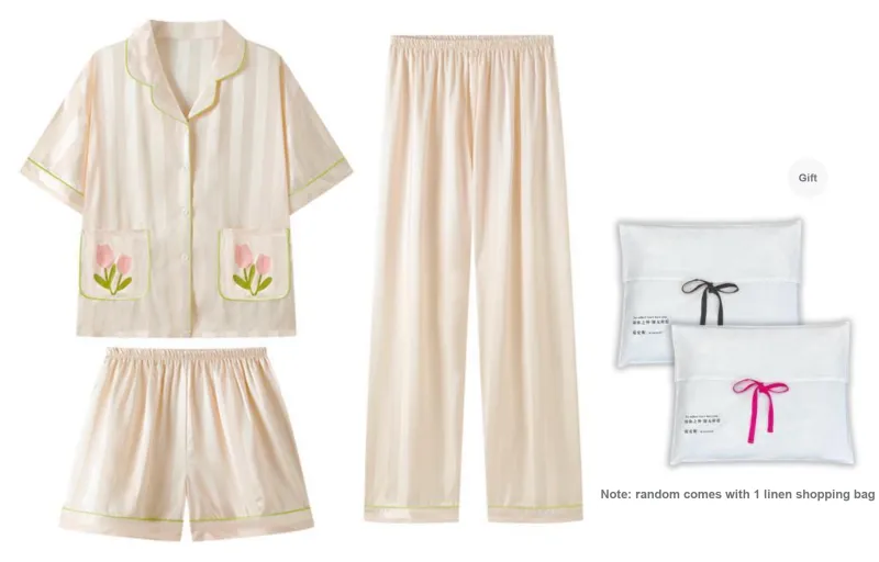 WANANNI Pajama Set Women's Shopping Bag Apricot-0