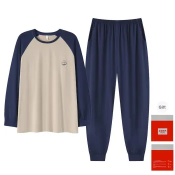 GOSO Pajama Set Men's Dusty Blue Deep Apricot