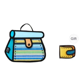 JumpFromPaper Synthetic Leather With Polyester One Shoulder Handbags Regular Women's Blue Stripes