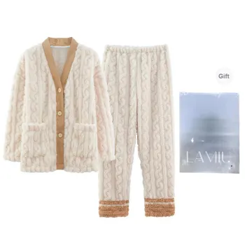 Lan Miao Pajama Set Women's Shopping Bag Skin Coffee