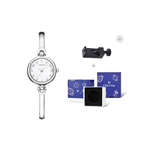 Clip Clop Элегантность Браслет Стиль Стразы Украшенный Мини Часы Водонепроницаемые Для Повседневного Использования