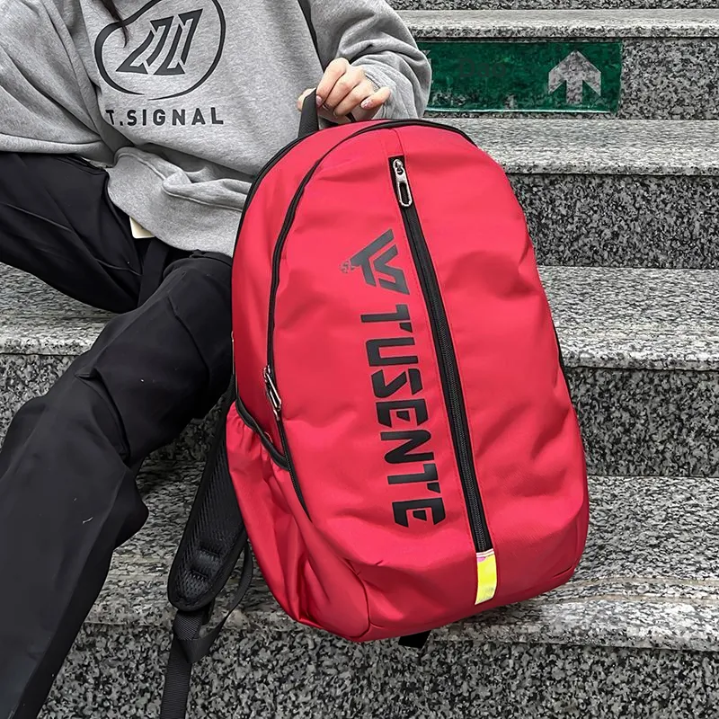 Alcohol Dragon Oxford Backpack Regular Unisex Light Gray/Dark Gray/Red/Black-3