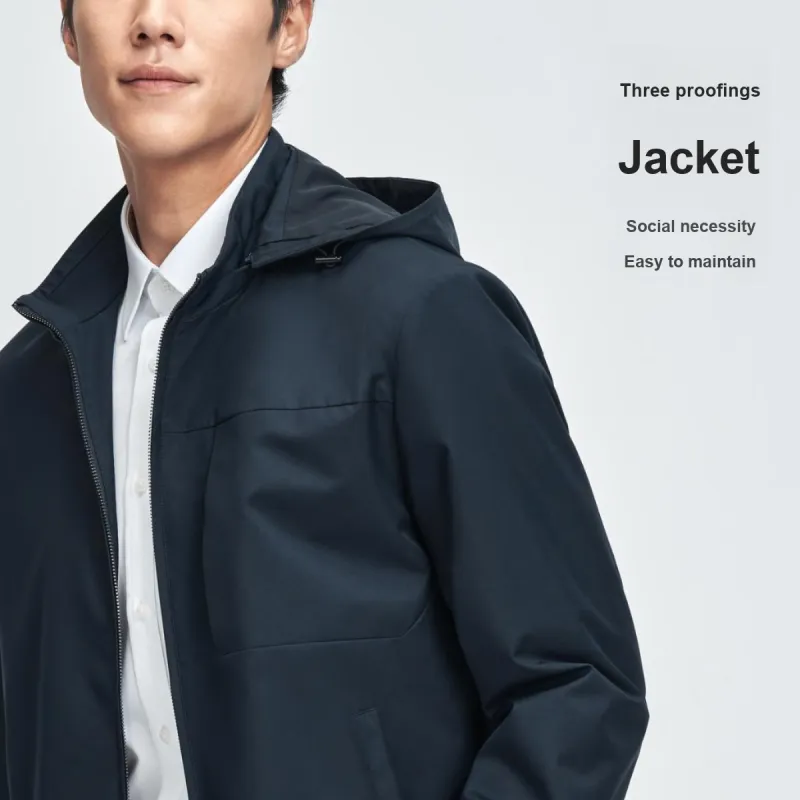 GOLDLION Small Shield, Flight Jackets & Coats Spring Fall Men's Navy Blue-2