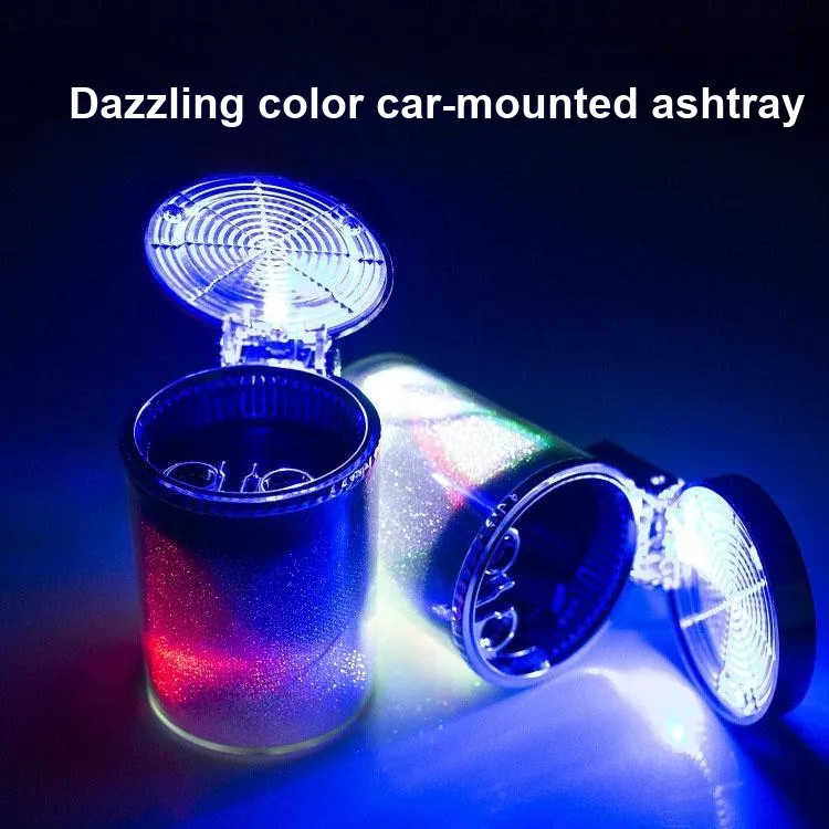 JIANYUJIAFANG Car Air Vent Multicolor Ashtray With LED Light, Dazzling Color-1