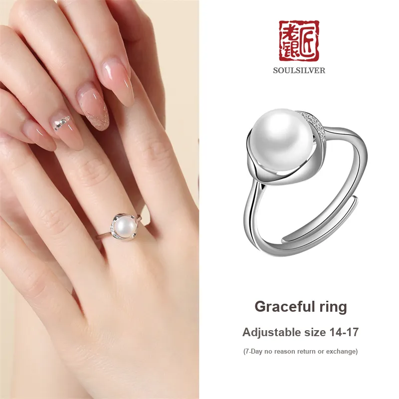 LAOYINJIANG Pearl 925 Sterling Silver Women's Ring Women's-2