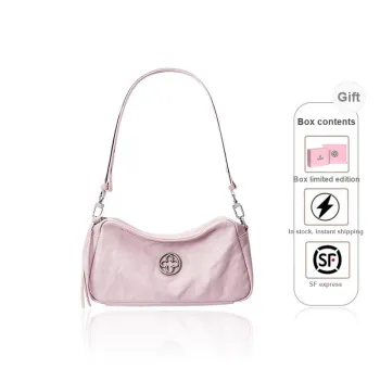 CASSILE Top Grain Cow Leather Shoulder Bag Medium Size Women's Cherry Blossom Pink