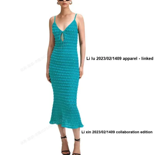 Self-portrait Slip Dresses Women's Turquoise