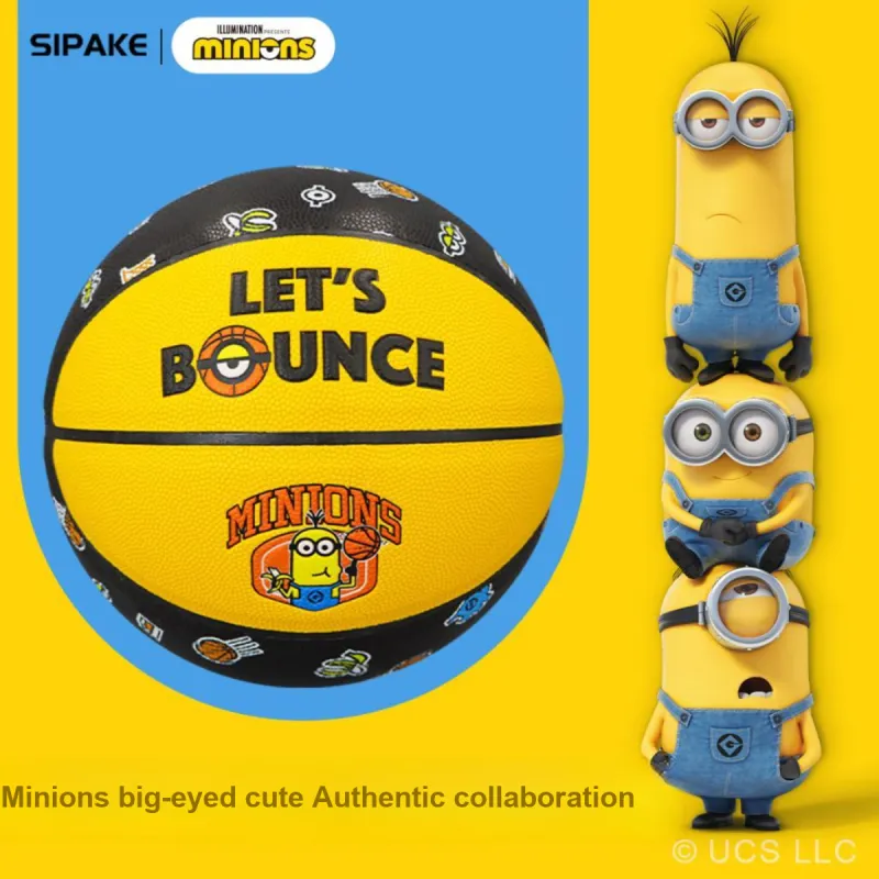SIPAKESPORT x MINIONS PU Basketball Yellow Black Print Size 7 Ball Training Unisex-6