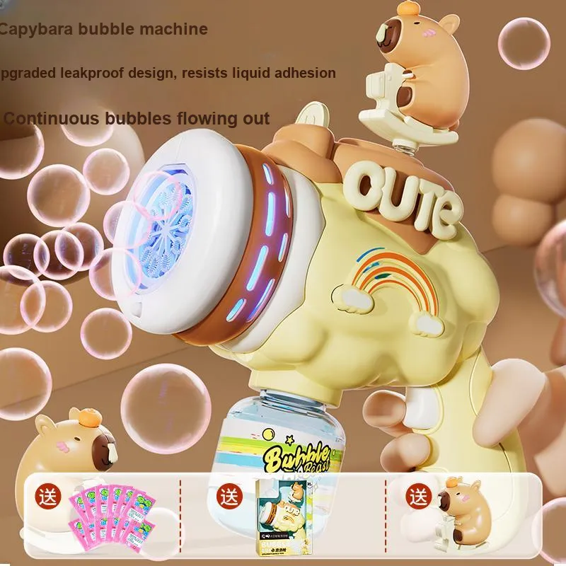 Bergers Electric Capybara Style Fully Automatic Pink Cute Bubble Machines-3
