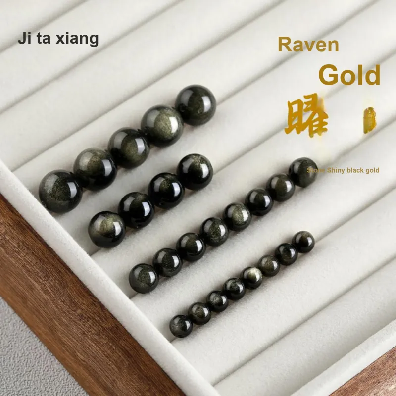 JITAIXIANG Processing Obsidian Bead Unisex-4