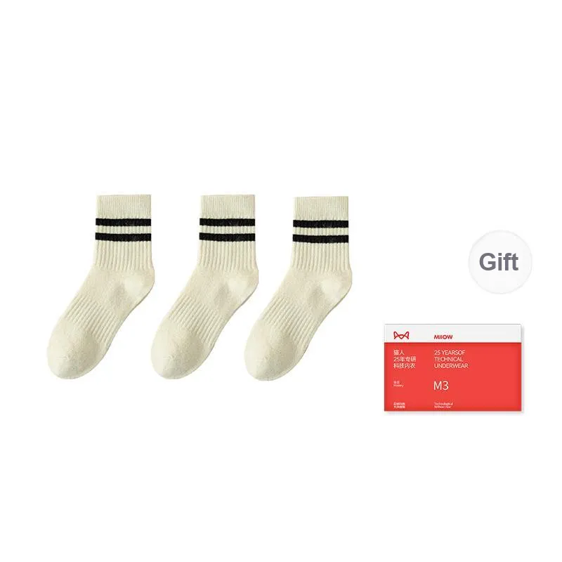 MIIOW Mid Calf Socks Women's 3 Pack-5