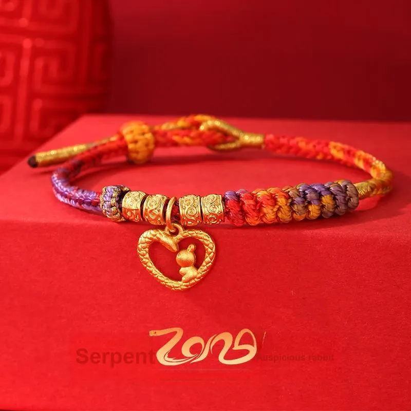 Old Fu Gold Intangible Heritage Hand Woven Lanyard, Bracelet Women's-1
