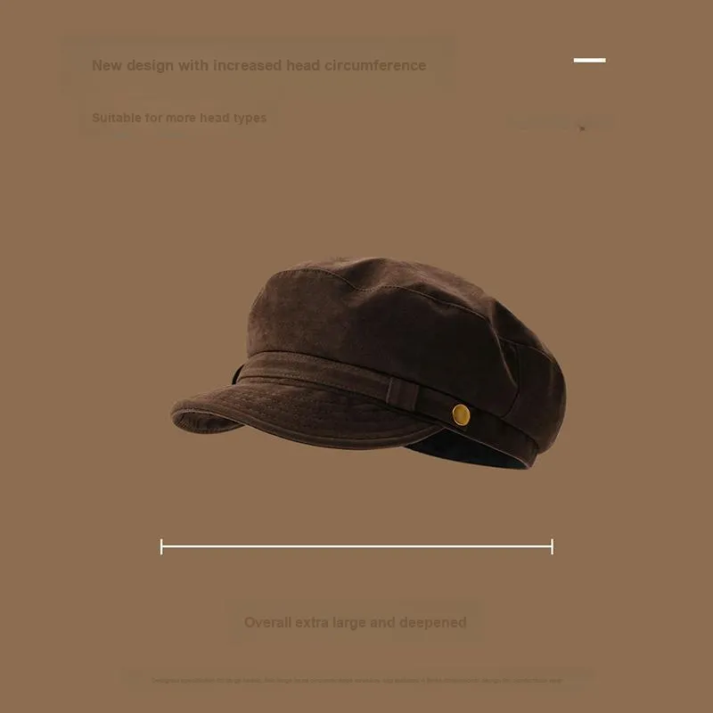 Big Head Planet Cotton Berets Unisex Khaki-4