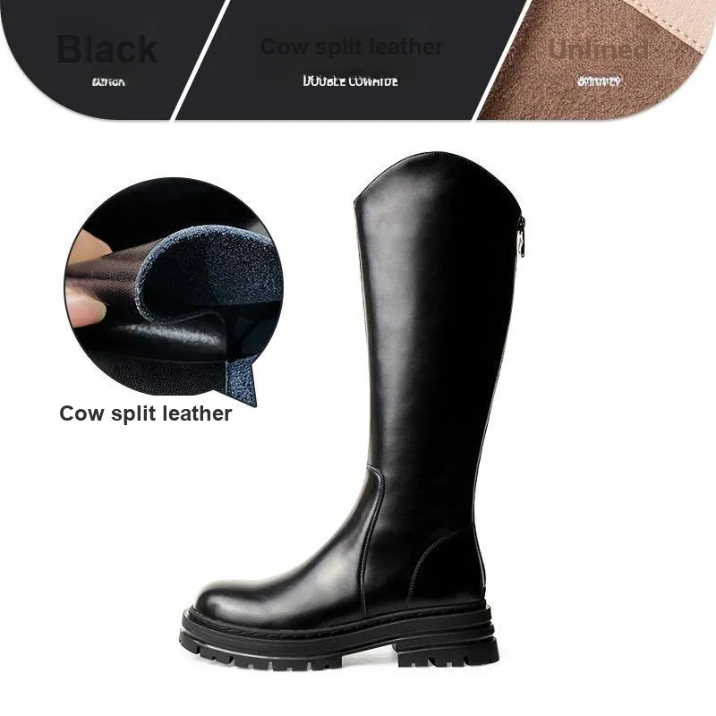 Wonderful Couple Knee-high Boots 5cm Women's Black-1