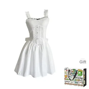 Dippanis Slip Dresses Women's White Dress Shopping Bag