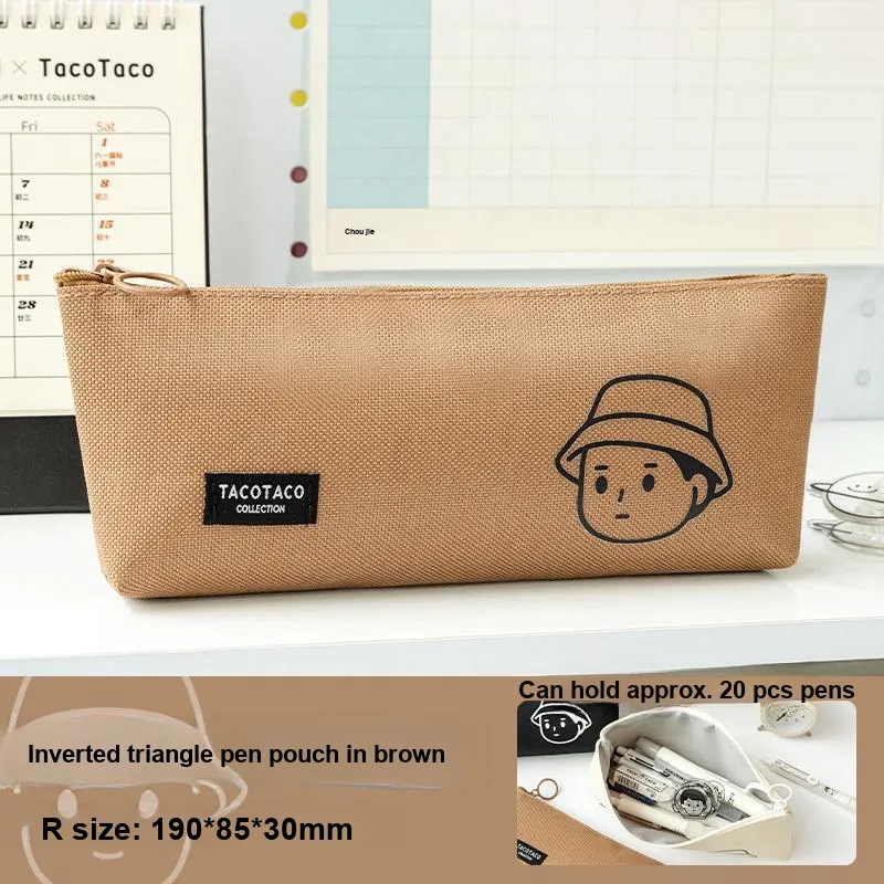 TACOTACO Large Capacity Minimalist Style Canvas Storage Bag Pencil Pouches & Cases-7