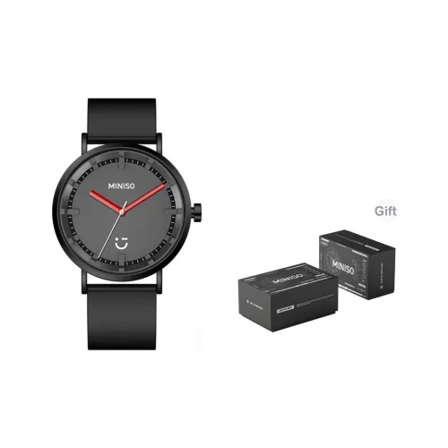 Miniso Черный Warrior Кварцевый Механизм Часы Унисекс Белый Циферблат