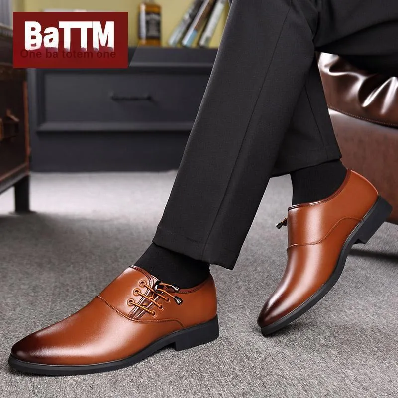 Batotem Dress Shoes Men Low Top Black-2
