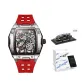 Silver Case Black Dial Red Silicone Strap[Includes Supercar Hobby Model]