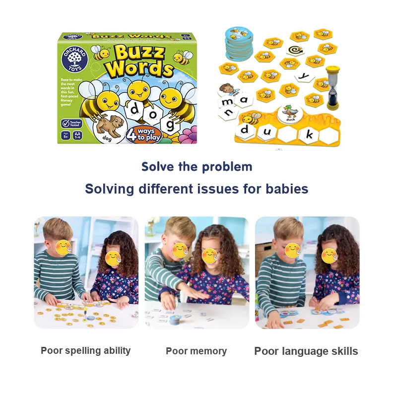 KUAIMANHU Trendy Slogan British Orchard Toys Letter Puzzle Game Educational Toy Board Games-2