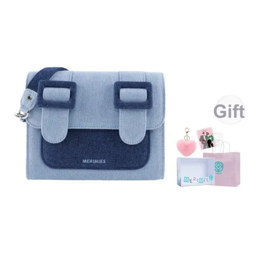 MERIMIES Деним Почтовая Сумка Маленькая Квадратная Сумка Курьерская Сумка Сумка на Плечо Средняя Женская Синяя